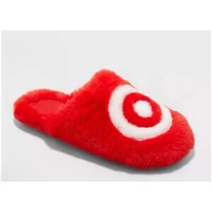 Target Bullseye Red Scuff Slippers Unisex Size XL Women 11/12, Men 9/10.
